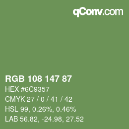 Farbcode: RGB 108 147 87 | qconv.com