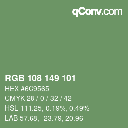 Código de color: RGB 108 149 101 | qconv.com