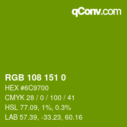 Color code: RGB 108 151 0 | qconv.com