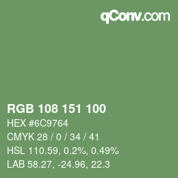 カラーコード: RGB 108 151 100 | qconv.com