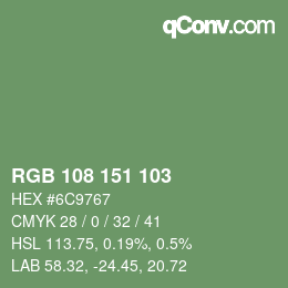 カラーコード: RGB 108 151 103 | qconv.com