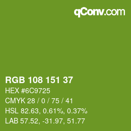 Color code: RGB 108 151 37 | qconv.com