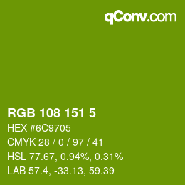 Color code: RGB 108 151 5 | qconv.com