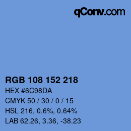 カラーコード: RGB 108 152 218 | qconv.com