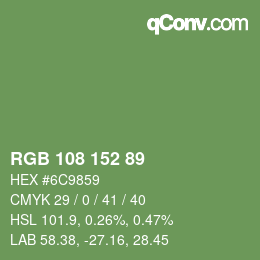 カラーコード: RGB 108 152 89 | qconv.com