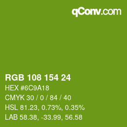 カラーコード: RGB 108 154 24 | qconv.com