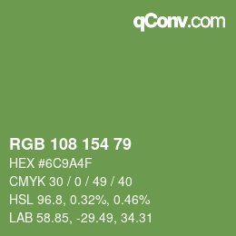 Farbcode: RGB 108 154 79 | qconv.com