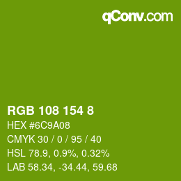 Color code: RGB 108 154 8 | qconv.com