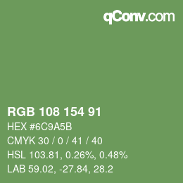 Farbcode: RGB 108 154 91 | qconv.com