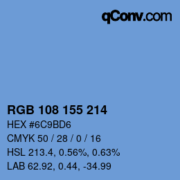 Color code: RGB 108 155 214 | qconv.com