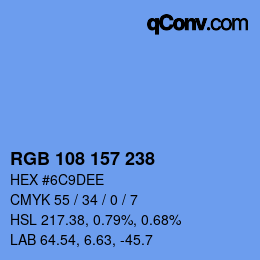 Color code: RGB 108 157 238 | qconv.com