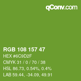 Color code: RGB 108 157 47 | qconv.com