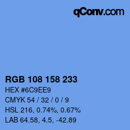 Color code: RGB 108 158 233 | qconv.com