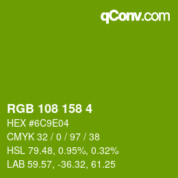 Color code: RGB 108 158 4 | qconv.com