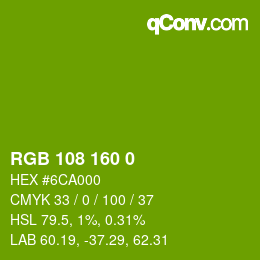 Color code: RGB 108 160 0 | qconv.com