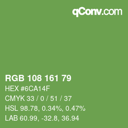 Farbcode: RGB 108 161 79 | qconv.com