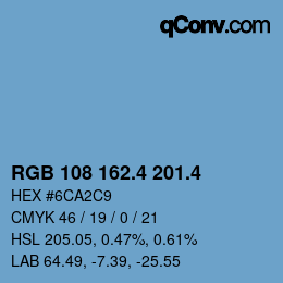 カラーコード: RGB 108 162.4 201.4 | qconv.com