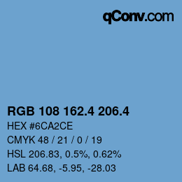 カラーコード: RGB 108 162.4 206.4 | qconv.com