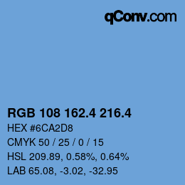 カラーコード: RGB 108 162.4 216.4 | qconv.com