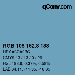 カラーコード: RGB 108 162.8 188 | qconv.com
