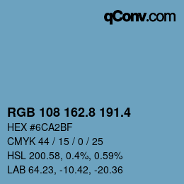 カラーコード: RGB 108 162.8 191.4 | qconv.com