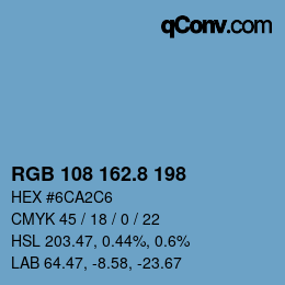 カラーコード: RGB 108 162.8 198 | qconv.com