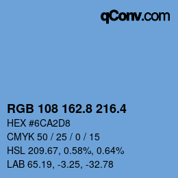 カラーコード: RGB 108 162.8 216.4 | qconv.com