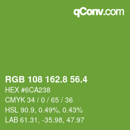 カラーコード: RGB 108 162.8 56.4 | qconv.com