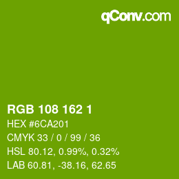 颜色代码: RGB 108 162 1 | qconv.com