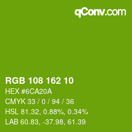 Color code: RGB 108 162 10 | qconv.com