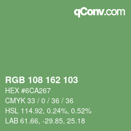 Color code: RGB 108 162 103 | qconv.com