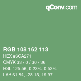 Color code: RGB 108 162 113 | qconv.com