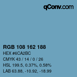 Color code: RGB 108 162 188 | qconv.com