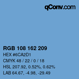 Color code: RGB 108 162 209 | qconv.com