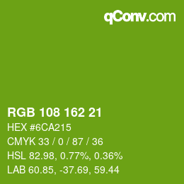 Color code: RGB 108 162 21 | qconv.com