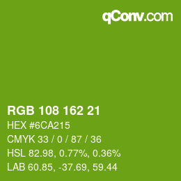 Color code: RGB 108 162 21 | qconv.com