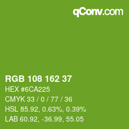 颜色代码: RGB 108 162 37 | qconv.com