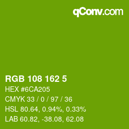 Color code: RGB 108 162 5 | qconv.com