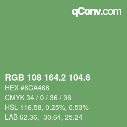 カラーコード: RGB 108 164.2 104.6 | qconv.com