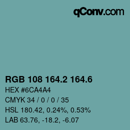 カラーコード: RGB 108 164.2 164.6 | qconv.com