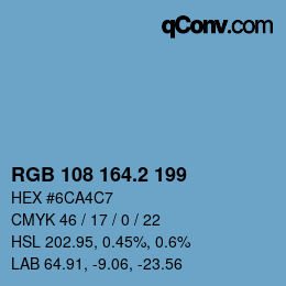カラーコード: RGB 108 164.2 199 | qconv.com