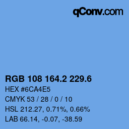 カラーコード: RGB 108 164.2 229.6 | qconv.com