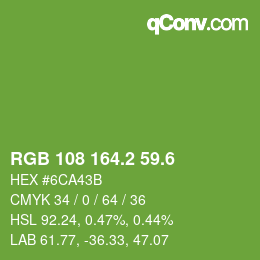 カラーコード: RGB 108 164.2 59.6 | qconv.com