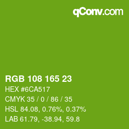 Color code: RGB 108 165 23 | qconv.com