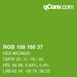 カラーコード: RGB 108 166 37 | qconv.com