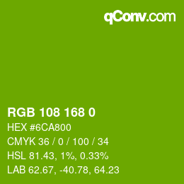 Farbcode: RGB 108 168 0 | qconv.com