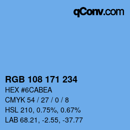 Código de color: RGB 108 171 234 | qconv.com