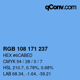 Color code: RGB 108 171 237 | qconv.com