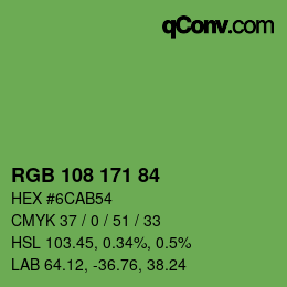 カラーコード: RGB 108 171 84 | qconv.com