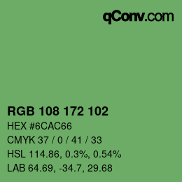 Color code: RGB 108 172 102 | qconv.com